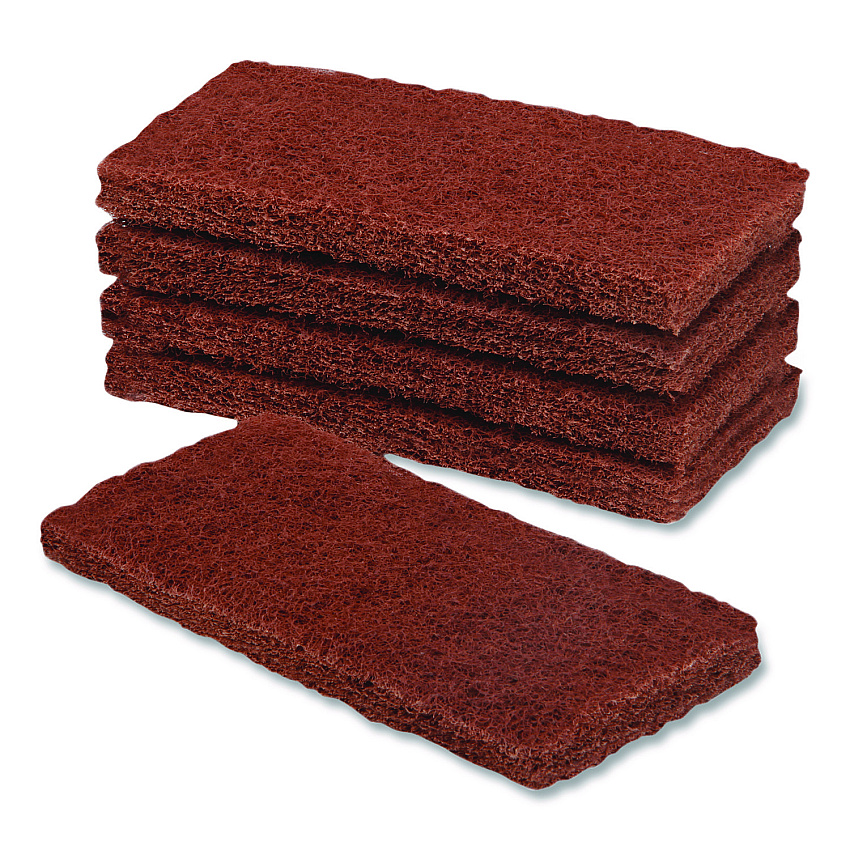 AbilityOne 7910015124968, SKILCRAFT Baseboard Scrubber Kit Stripping Replacement Pad, 1 x 4.75, Brown, 5/Box