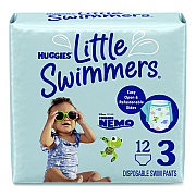 Huggies Little Swimmers, Size 3, 16 lbs to 26 lbs, 12/Pack, 8 Packs/Carton (18339)