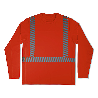 ergodyne Chill-Its 6688 Type R Class 2 Cooling Hi-Vis Sun Shirt with UV Protection, Medium, Orange (12231)