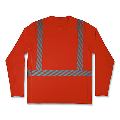 ergodyne Chill-Its 6688 Type R Class 2 Cooling Hi-Vis Sun Shirt with UV Protection, 2X-Large, Orange (12234)
