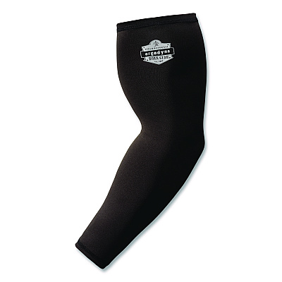 ergodyne Chill-Its 6691 Cooling Arm Sleeves with Box-Handling Grip, Polyester/Spandex, Medium, Black, Pair (12387)