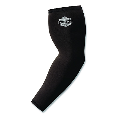 ergodyne Chill-Its 6691 Cooling Arm Sleeves with Box-Handling Grip, Polyester/Spandex, X-Large, Black, Pair (12389)