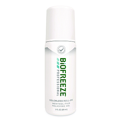 BIOFREEZE Professional Colorless Roll-On Topical Analgesic Pain Reliever, 3 oz Roll-On (420412)