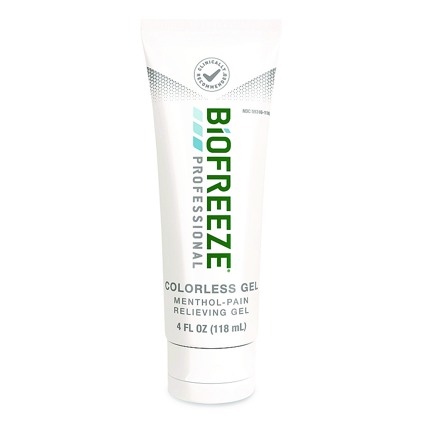 BIOFREEZE Professional Colorless Topical Analgesic Pain Reliever Gel, 4 oz Tube (420413)
