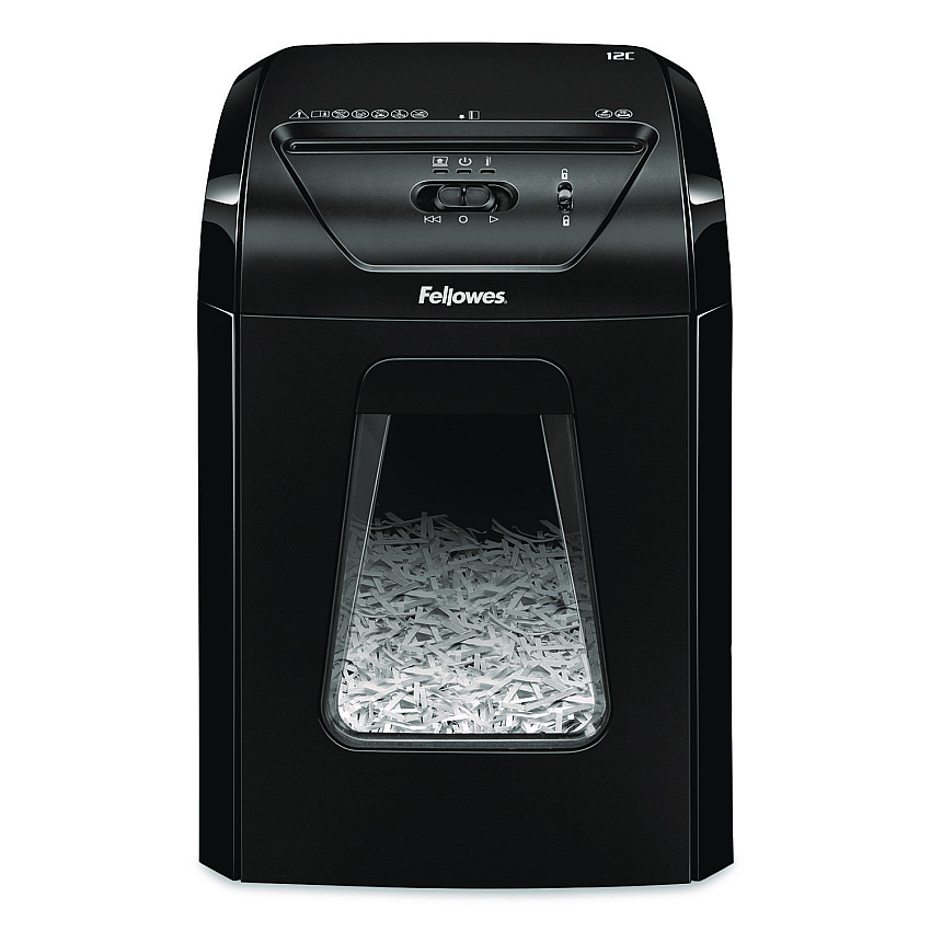 Fellowes Powershred 12C Cross-Cut Personal Shredder, 12 Manual Sheet Capacity (24343401)