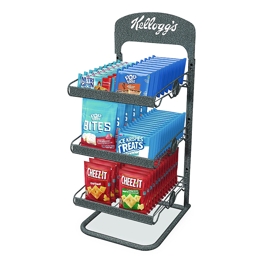 Kellogg's Breakroom Solution Snack Rack with Snacks, 18.5 x 26.37 x 12.5, Gray (12021)