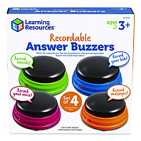 Learning Resources Recordable Answer Buzzers, Ages 3 and Up, 4 Buzzers (LER3769)