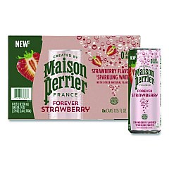 Nestl Maison Perrier Sparkling Water, 11.15 oz Can, Strawberry, 8 Cans/Box (91122)