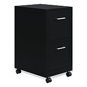 Alera Two-Drawer Mobile Vertical File, 2 Letter-Size File Drawers, 14.25 x 18 x 26.7, Black (HSVF1824BL)