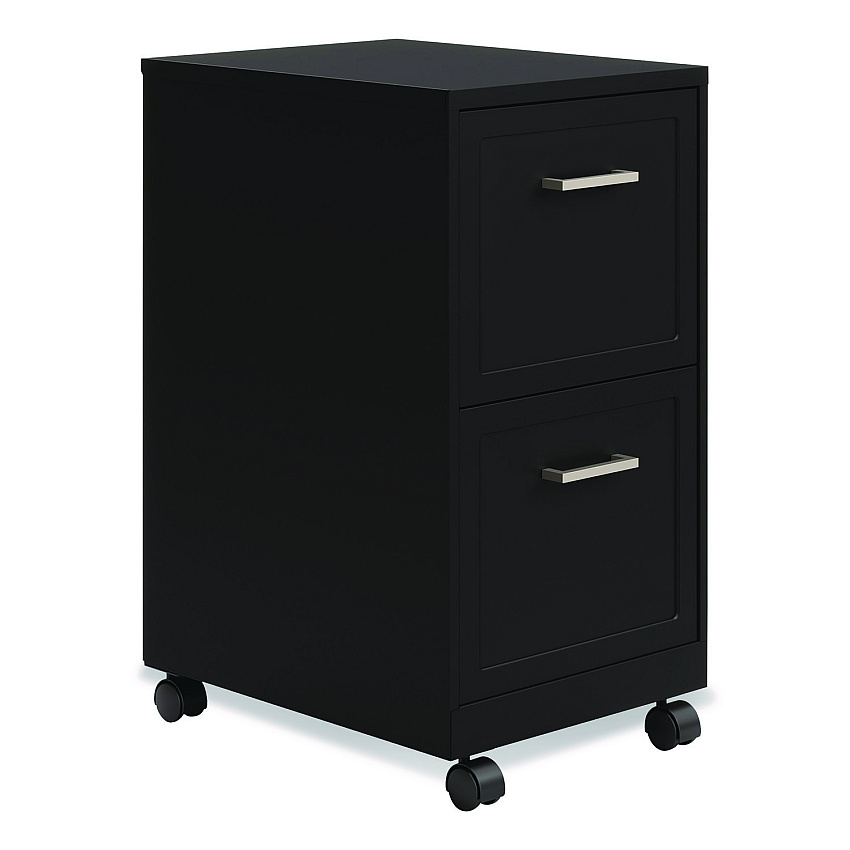 Alera Two-Drawer Mobile Vertical File, 2 Letter-Size File Drawers, 14.25 x 18 x 26.7, Black (HSVF1824BL)