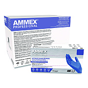 AMMEX Professional Nitrile Exam Gloves, Powder-Free, Large, 3 mil Thick, 9.5" Long, Blue, 100/Box, 10 Boxes/Carton (ACNPF46100)
