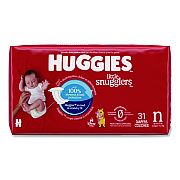 Huggies Little Snugglers Baby Diapers, Size 0 to Newborn, 1 lbs to 10 lbs, Disney Design, 31 Diapers/Pack, 4 Packs/Carton (49694)
