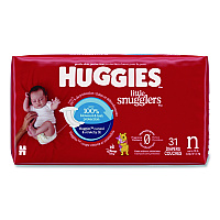 Huggies Little Snugglers Baby Diapers, Size 0 to Newborn, 1 lbs to 10 lbs, Disney Design, 31 Diapers/Pack, 4 Packs/Carton (49694)