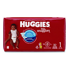Huggies Little Snugglers Baby Diapers, Size 1, 8 lbs to 14 lbs, Disney Design, 32 Diapers/Pack, 4 Packs/Carton (49695)