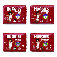 Huggies Little Movers HuggFit 360 Degree, Size 7, Over 41 lbs, Disney Design, 14 Diapers/Pack, 4 Packs/Carton (56609)