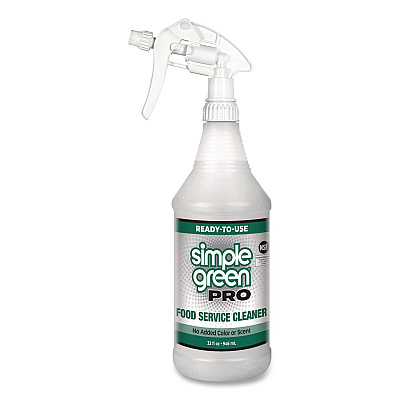 Simple Green Pro Food Service Cleaner Ready-To-Use, 32 oz Spray Bottle, 12/Carton (0601032)