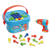 Educational Insights Design and Drill Bolt-It Bucket, Ages 3 to 7, 53 Pieces (4145)