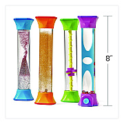 hand2mind Sensory Fidget Tubes, Ages 3 and Up, Assorted Colors, 4 Pieces (92419)