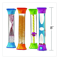 hand2mind Sensory Fidget Tubes, Ages 3 and Up, Assorted Colors, 4 Pieces (92419)