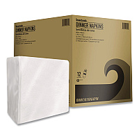 Boardwalk Dinner Napkins, 1-Ply, 16" x 16", White, 250/Pack, 12 Packs/Carton (1616NAPW)