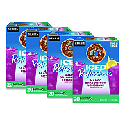 The Original Donut Shop ICED Refreshers K-Cup Pods, Mango Dragonfruit Lemonade, 20/Box, 4 Boxes/Carton (0532CT)