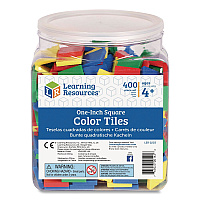Learning Resources Square Color Tiles, Pre-K to K, 400 Pieces (LER0203)