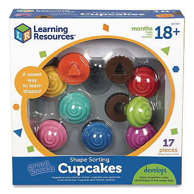 Learning Resources Smart Snacks Shape Sorting Cupcakes, Pre-K, 17 Pieces (LER7347)