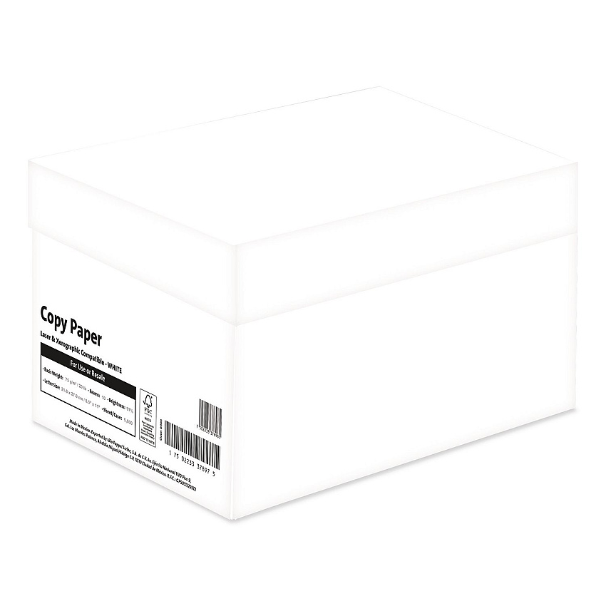 WHITEBOX Office Paper, 92 Bright, 20 lb Bond, 8.5 x 11, White, 500 Sheets/Ream, 10 Reams/Carton, 40 Cartons/Pallet, 21 PLT/Truckload (XG811W9T2)
