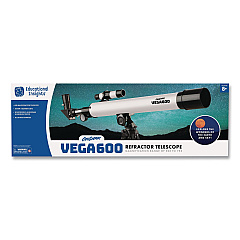 Educational Insights GeoSafari Vega 600 Telescope, 2 Elements, 30x to 150x Magnification, 50 mm Aperture, 600 mm Focal Length, Silver (5248)