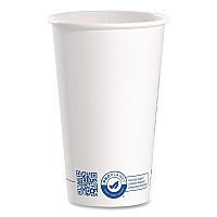 Solo Recycled Content PCF Paper Hot Cups, ProPlanet Seal, 16 oz, White/Blue, 1,000/Carton (316RCPLANET)
