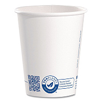 Solo Recycled Content PCF Paper Hot Cups, ProPlanet Seal, 10 oz, White/Blue, 1,000/Carton (370RCPLANET)