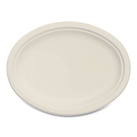 Dart Compostable Molded Fiber Dinnerware, ProPlanet Seal, Platter, 10" Diameter, Natural, 500/Carton (10FBRPLR1)
