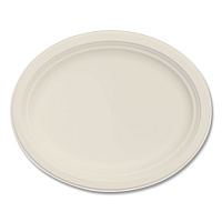 Dart Compostable Molded Fiber Dinnerware, ProPlanet Seal, Platter, 12" Diameter, Natural, 500/Carton (12FBRPLR1)