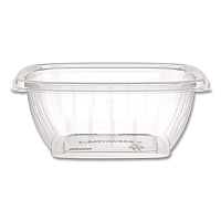Dart Square Plastic Bowls, 12 oz, 8.5 x 8.5 x 2.64, Clear, Plastic, 63 Bowls/Sleeve, 8 Sleeves/Carton (C12SB)