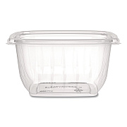 Dart Square Plastic Bowls, 16 oz, 8.5 x 8.5 x 1.96, Clear, Plastic, 63 Bowls/Sleeve, 8 Sleeves/Carton (C16SB)