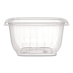 Dart Square Plastic Bowls, 16 oz, 8.5 x 8.5 x 1.96, Clear, Plastic, 63 Bowls/Sleeve, 8 Sleeves/Carton (C16SB)