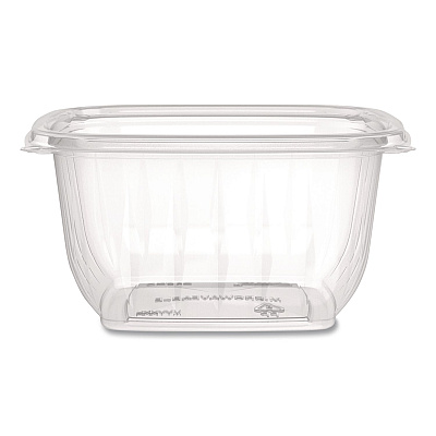 Dart Square Plastic Bowls, 16 oz, 8.5 x 8.5 x 1.96, Clear, Plastic, 63 Bowls/Sleeve, 8 Sleeves/Carton (C16SB)