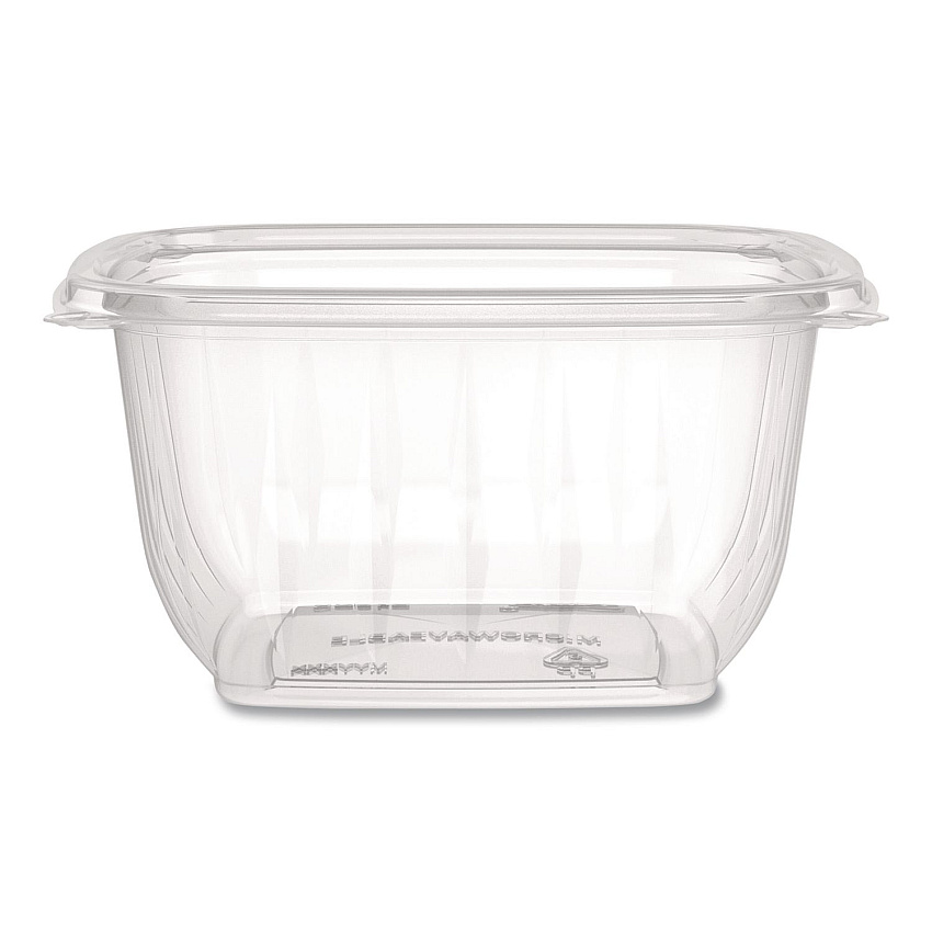 Dart Square Plastic Bowls, 16 oz, 8.5 x 8.5 x 1.96, Clear, Plastic, 63 Bowls/Sleeve, 8 Sleeves/Carton (C16SB)