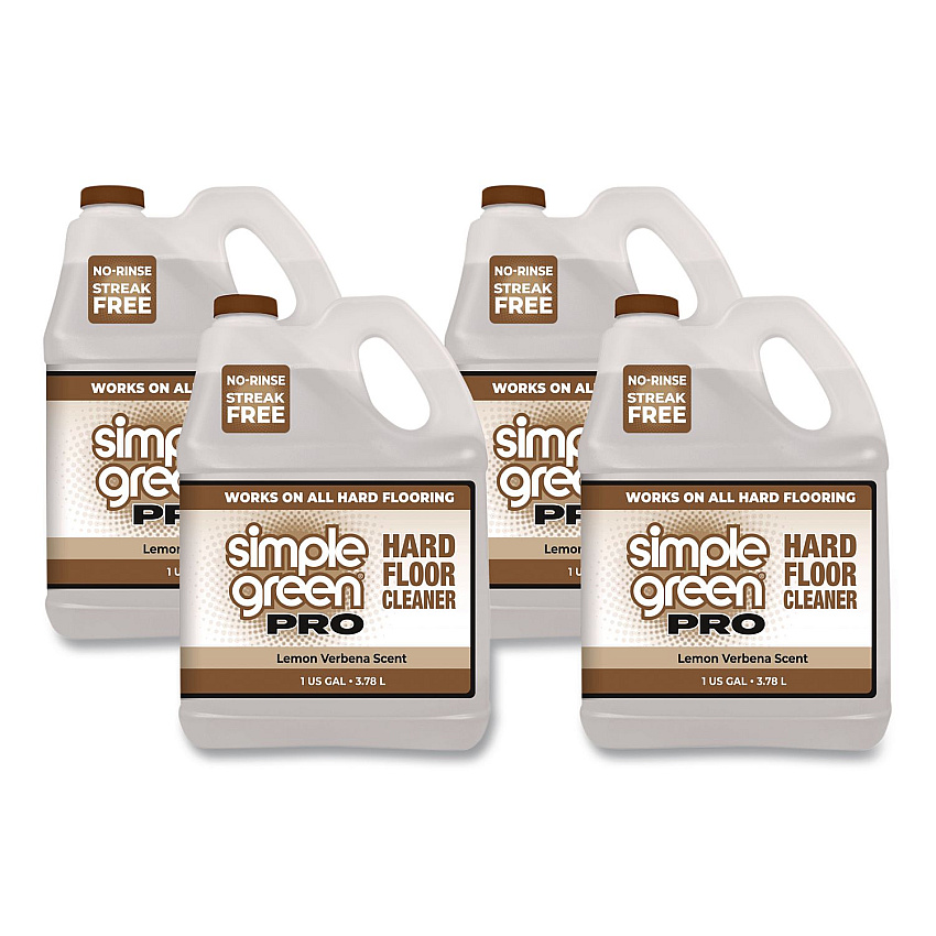 Simple Green Pro Hard Floor Cleaner, Lemon Verbena, 1 gal Bottle, 4/Carton (0505128)