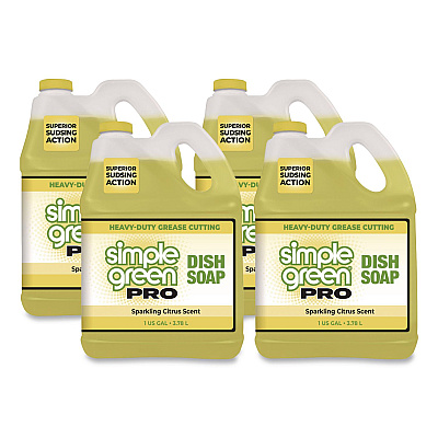 Simple Green Pro Dish Soap, Sparkling Citrus Scent, 1 gal Bottle, 4/Carton (4101128)
