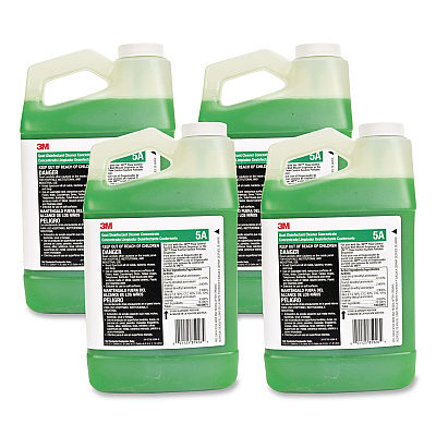 3M Quat Disinfectant Cleaner Concentrate, Pleasant Scent, 0.5 Gal Bottle, 4/carton (5A)