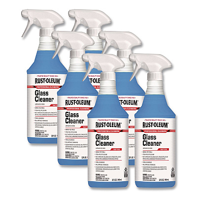 Rust-Oleum Professional Glass Cleaner, 32 oz Spray Bottle, 6/Carton (352245)