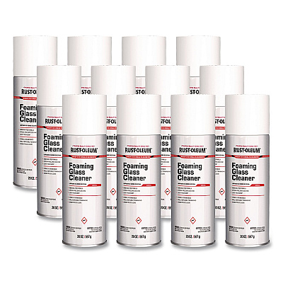 Rust-Oleum Professional Foaming Glass Cleaner Aerosol, 20 oz Aerosol Spray, 12/Carton (381658)