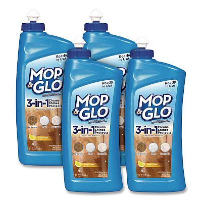 MOP & GLO Ready to Use Multi-Surface Floor Cleaner, Fresh Citrus Scent, 32 oz Bottle, 4/Carton (98563CT)