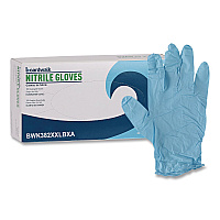 Boardwalk Disposable Examination Nitrile Gloves, Powder-Free, XX-Large, 5 mil Thick, 9.5" Long, Blue, 100/Box (382XXLBXA)