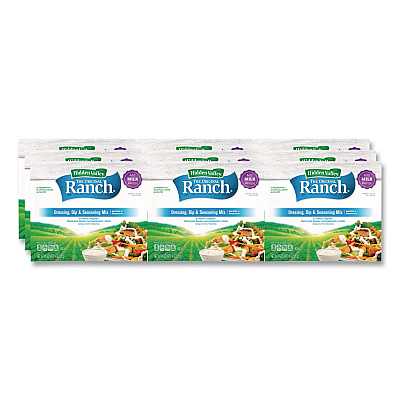 Hidden Valley The Original Ranch Dry Mix, Milk Recipe, 8 oz Packet, 12/Carton (21176CT)
