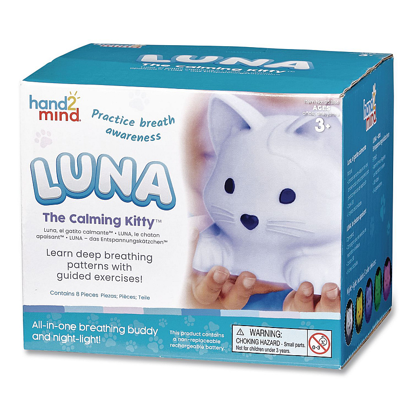 hand2mind Luna the Calming Kitty, Ages 3 and Up, White (95384)