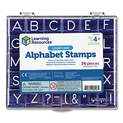 Learning Resources Uppercase Alphabet Stamps, 1", 34 Stamps (LER0597)