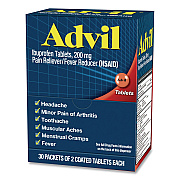 Advil Ibuprofen Tablets Refill Packs, Two-Pack, 30/Box (64008)