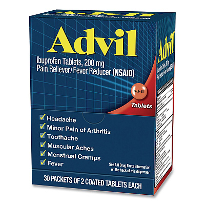 Advil Ibuprofen Tablets Refill Packs, Two-Pack, 30/Box (64008)